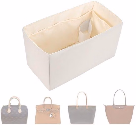Organizer con molte tasche, apribile, in nylon e seta, grande