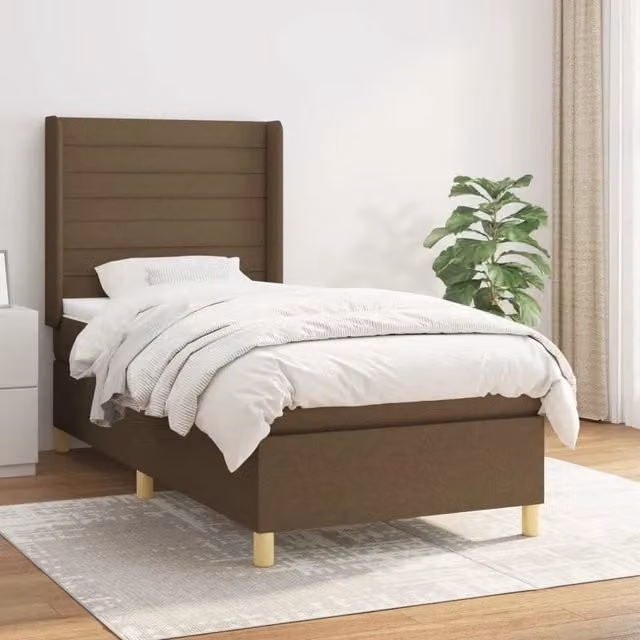 Letto con Giroletto a Molle e Materasso Ibrido vidaXL, Marrone e Bianco, L/P/H: 80 x 200 x 40 cm – 1