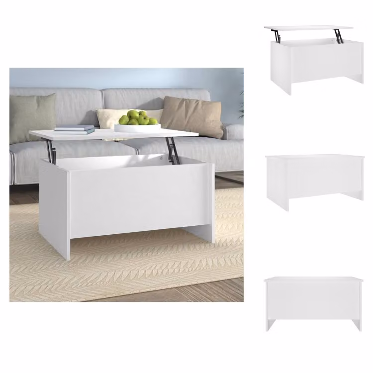 vidaXL Tavolino bianco 80x55,5x41,5 cm in legno - Tavolini da caffè
