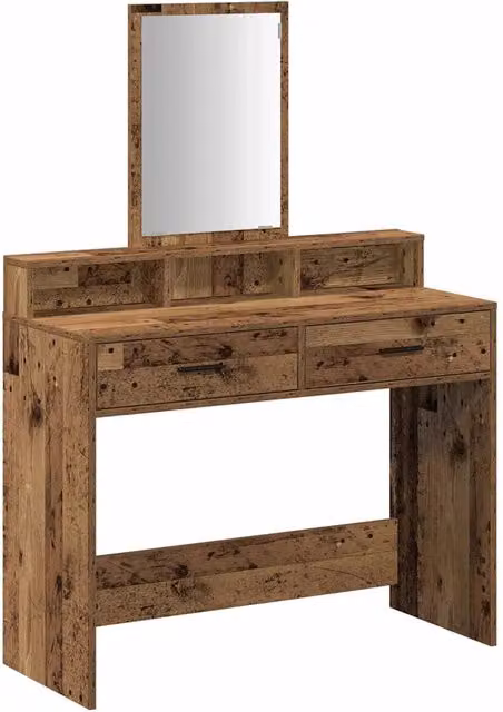 Toeletta moderna con cassetto in legno vecchio marrone L/P/H: 100 x 41 x 140 cm – 1