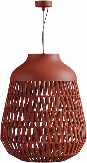 Lodes Stitch Lampada a Sospensione Outdoor in Metallo e Tessuto Rosso con Altezza Regolabile