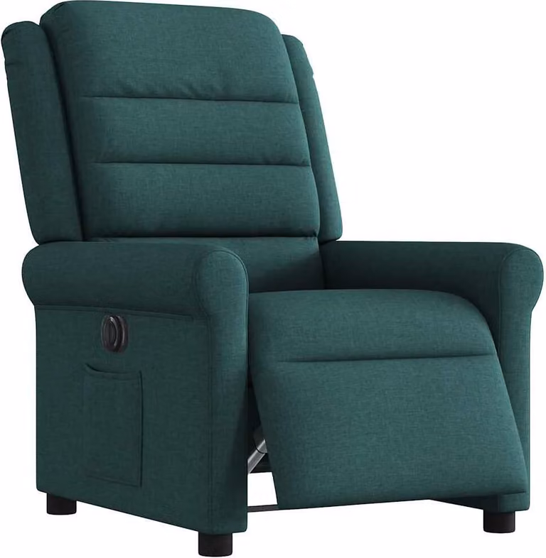 Poltrona Elettrica Reclinabile Verde Scuro in Tessuto