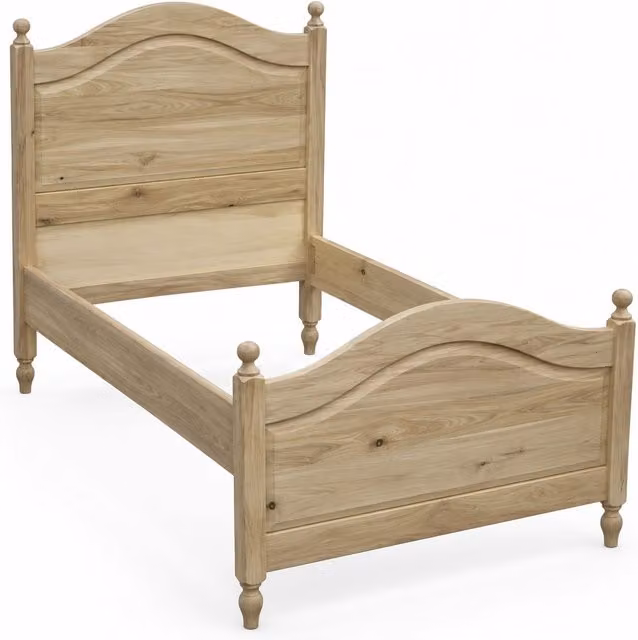 Letto 1 piazza e mezza in legno di faggio stile arte povera Mobili 2G L/P/H: 129 x 212 x 112 cm