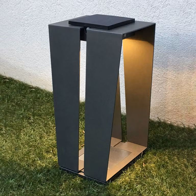 Les Jardins Lanterna LED solare Skaal alluminio, 40 cm, grigio Skaal, dimmerabile, Alluminio / Grigio / Zincato, Alluminio, Lampade solari