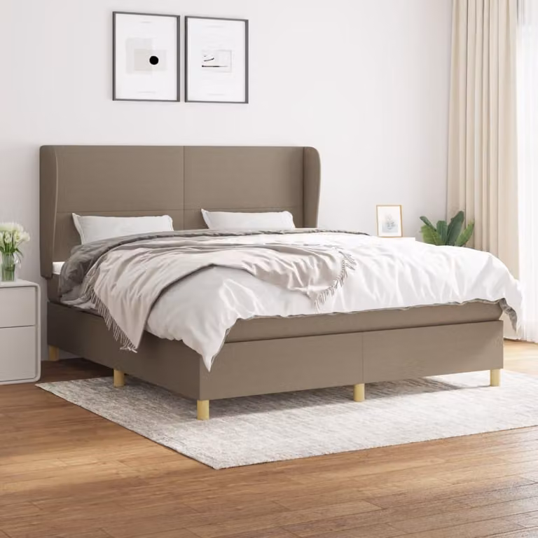Maison Exclusive - Giroletto a Molle con Materasso Tortora 180x200 cm in Tessuto