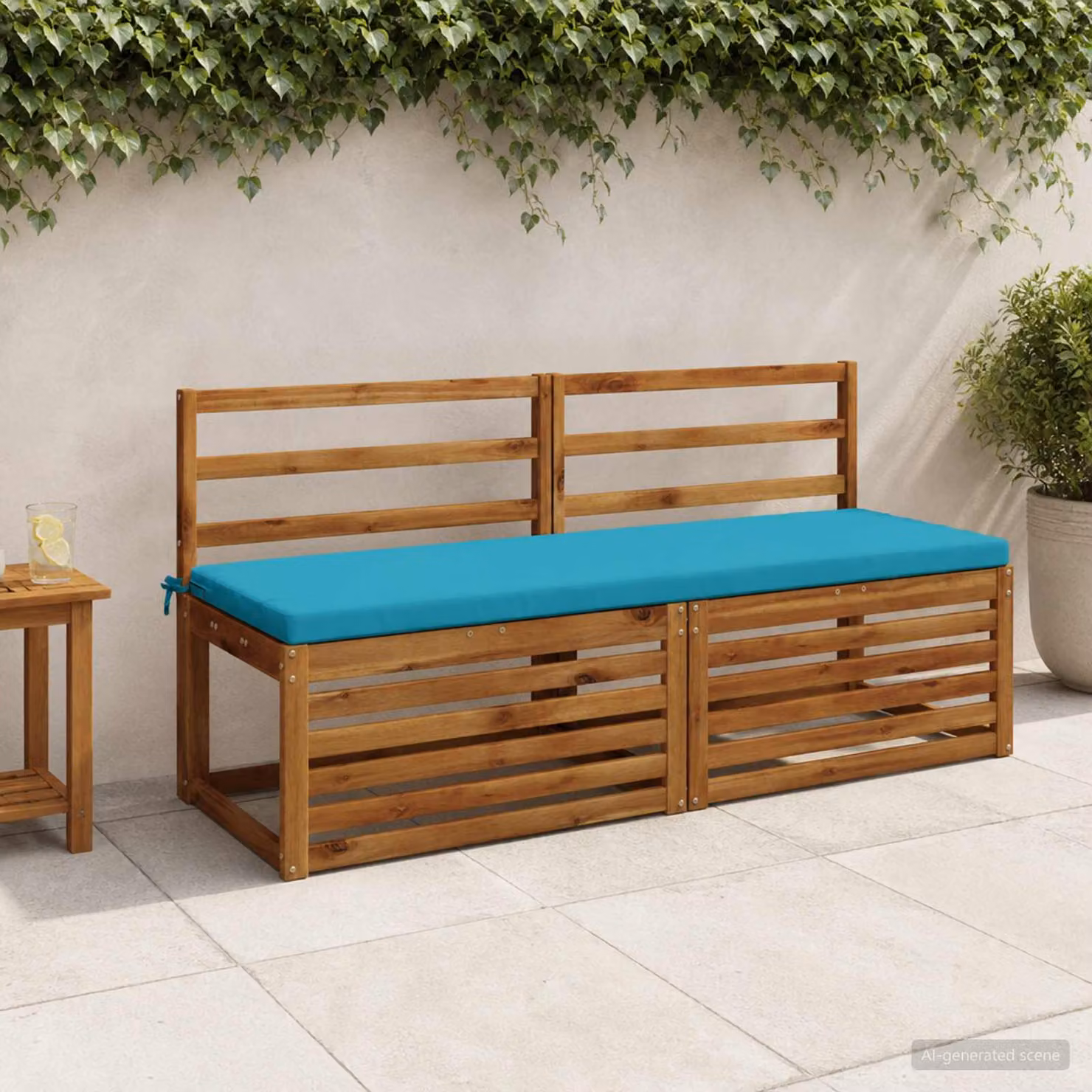 Cuscino per panchina vidaXL SOEST rettangolare in poliestere turchese con rivestimento rimovibile e resistenza ai raggi UV