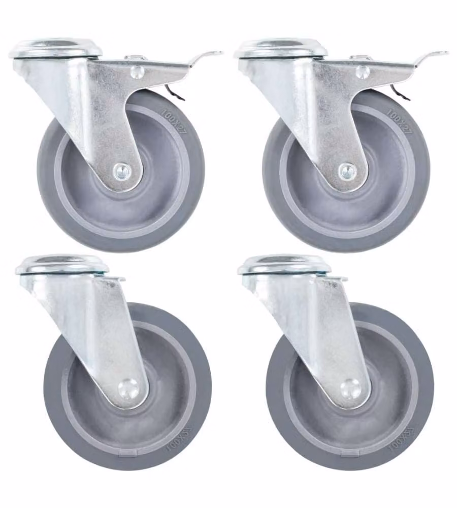 Ruote Girevoli con Foro per Bullone 12 pz 100 mm 277892