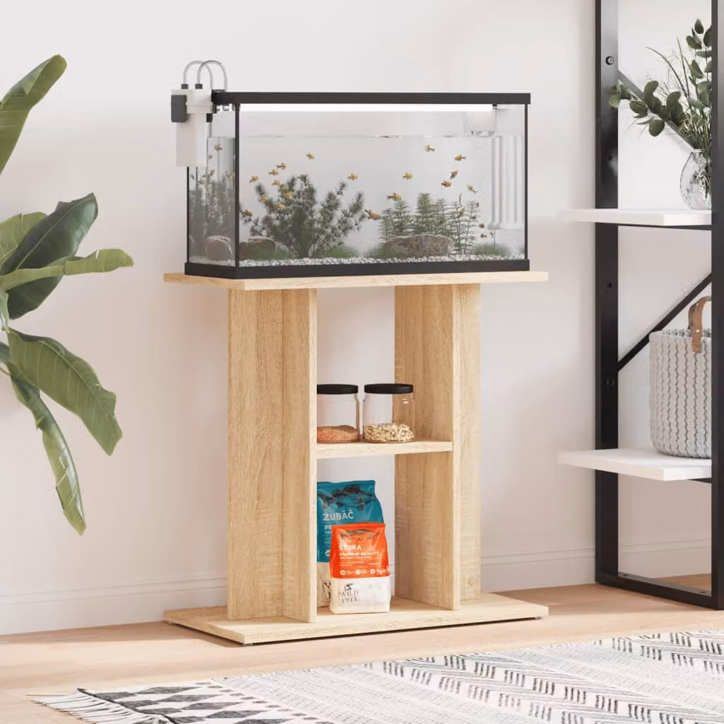 vidaXL Supporto Acquario in Legno Multistrato Rovere Sonoma, L 60 cm x P 30 cm x H 60 cm