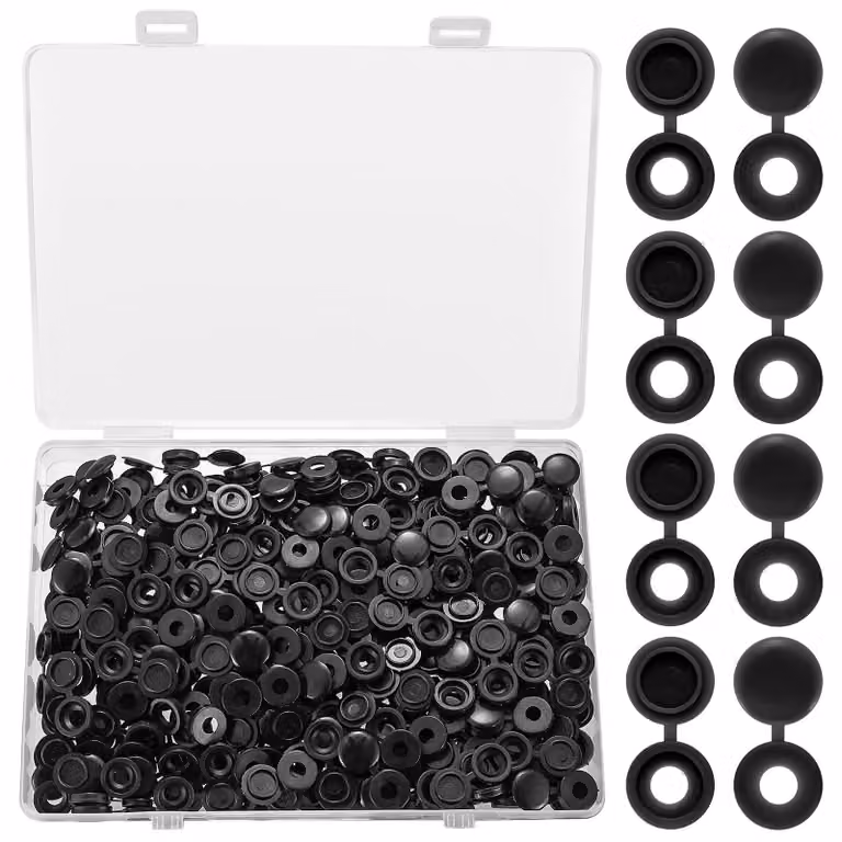 250 copri-viti in plastica, diametro 5 mm, per coprire le viti, colore nero