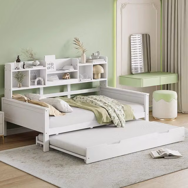 Divano letto massello 90x200cm - Xylo - bianco, estensibile, multifunzione