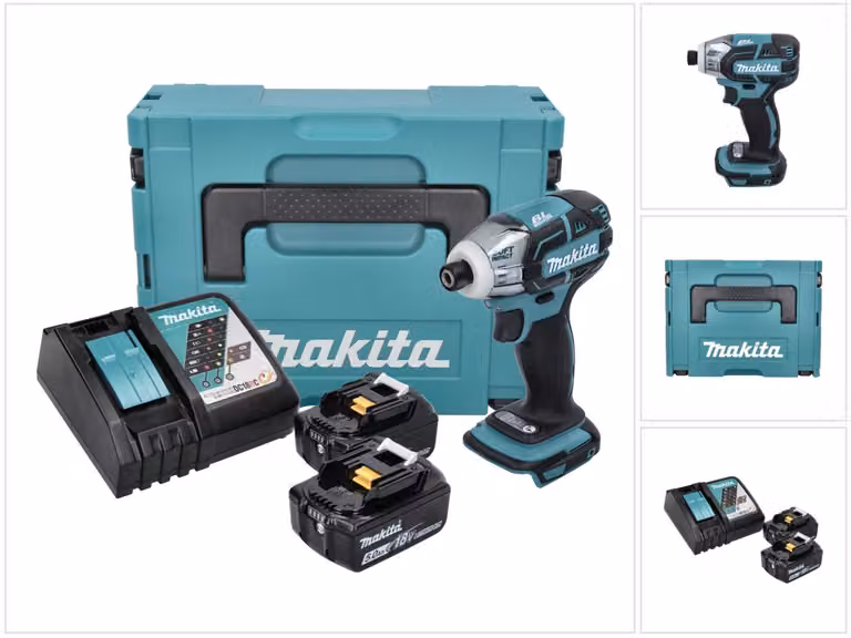 Avvitatore a impulsi a batteria Makita DTS 141 RTJ 18 V 40 Nm 1/4" brushless + 2x batteria ricaricabile 5,0 Ah + caricabatterie + Makpac