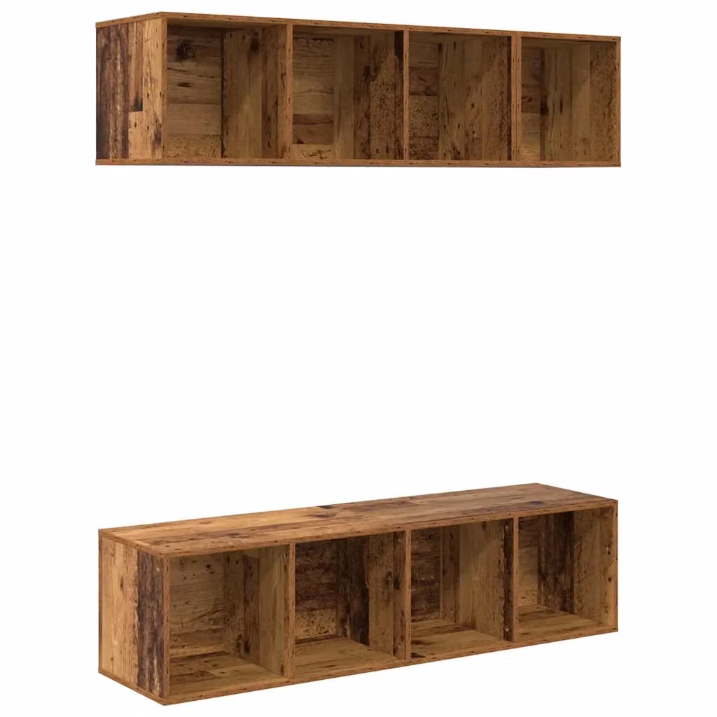 Set di 3 mobili TV moderni vidaXL in legno ingegnerizzato color marrone per soggiorno – 2