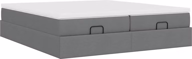 Struttura Letto Pouf con Materassi 200x200 cm in Tessuto