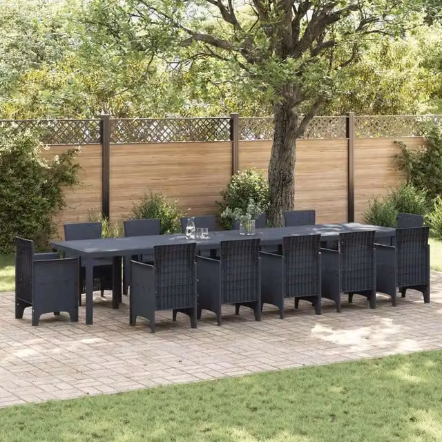 Tavolo da Giardino Antracite 400 x 100 x 73 cm polyrattan 3378528