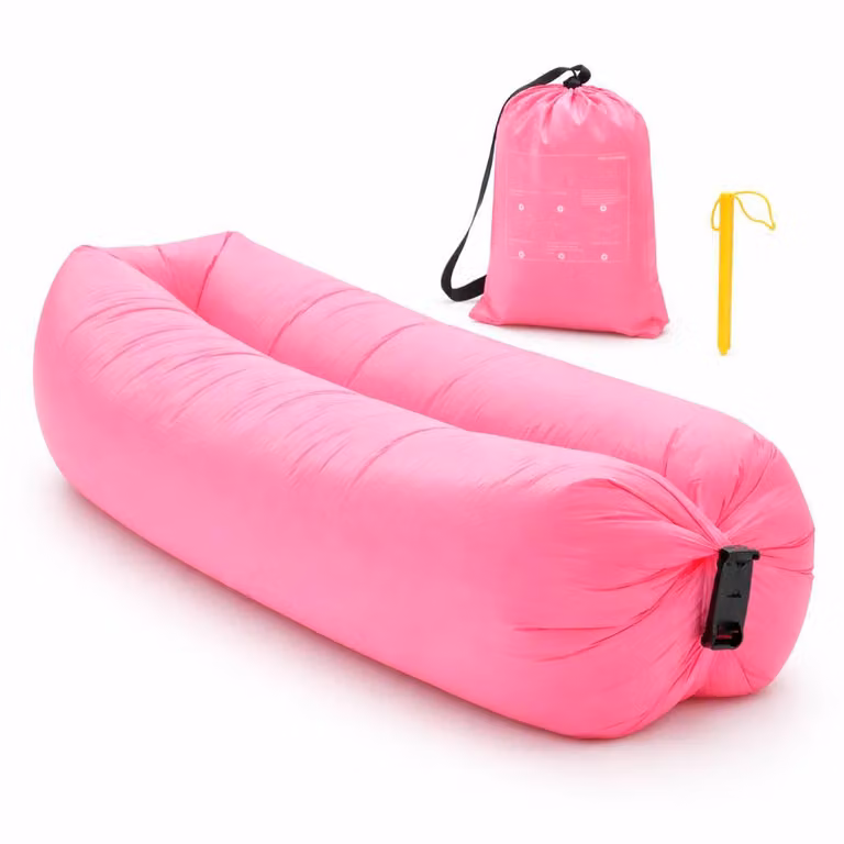 Divano gonfiabile 180×65 cm con borsa per il trasporto, letto gonfiabile facile da pulire, divano da campeggio - COMFYAIR Rosa