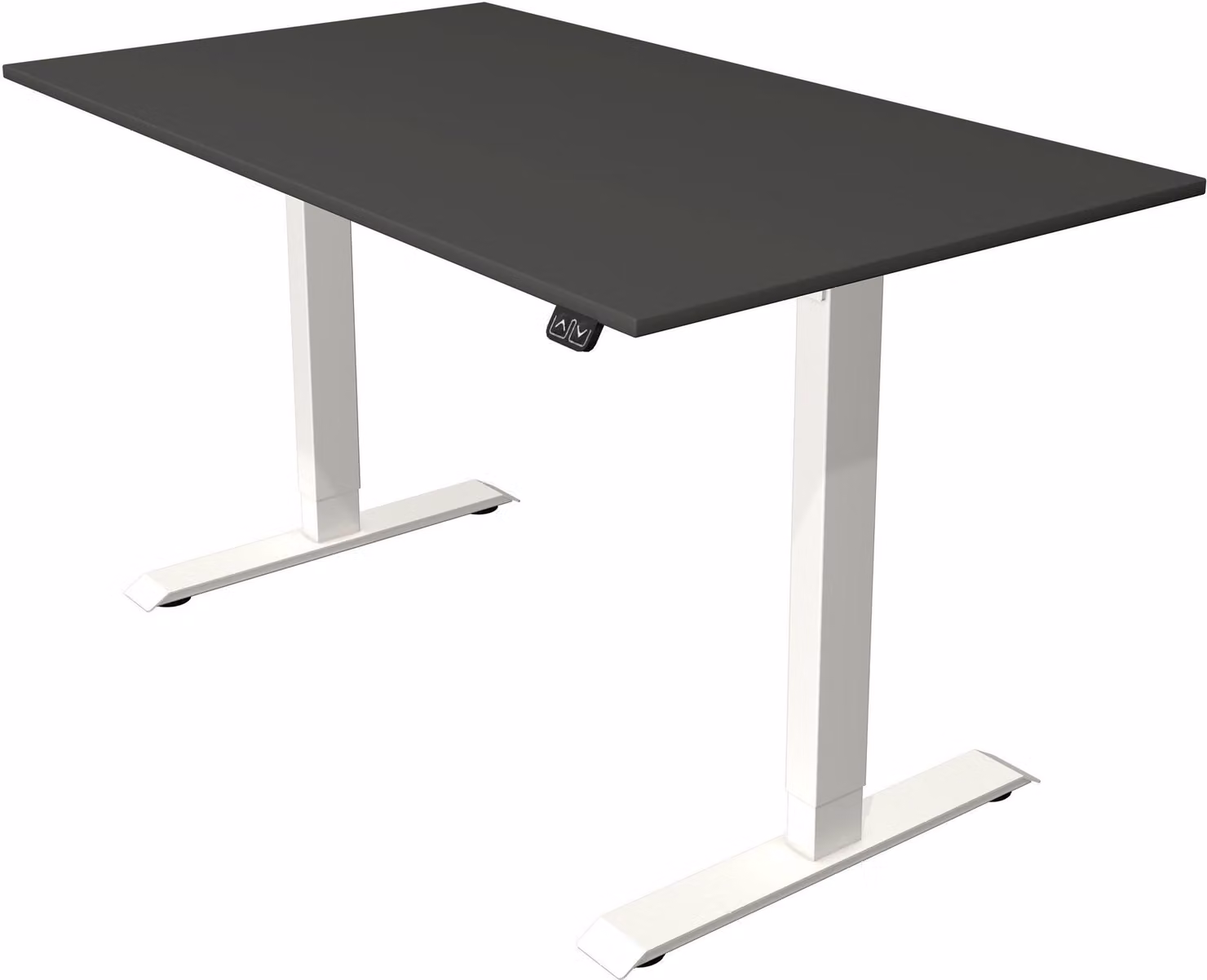 Tavolo da seduti/in piedi Move 1, regolabile elettricamente in altezza fino a 123 cm, LxP 140x80 cm, antracite/bianco