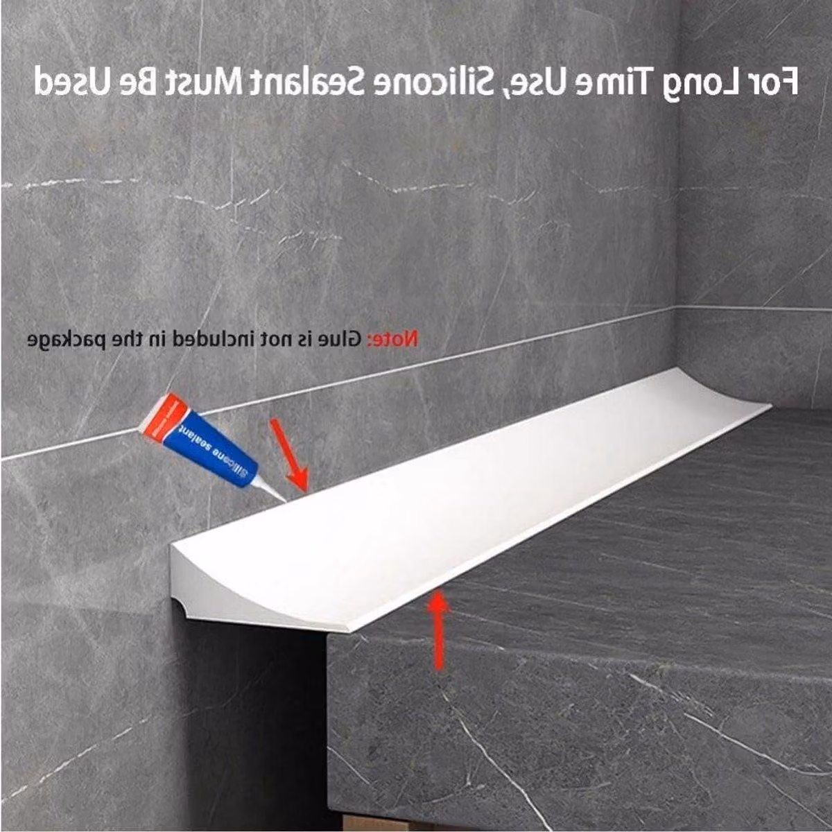 Barriera doccia in silicone per la separazione dell'acqua, guarnizione impermeabile autoadesiva per il bagno, sigillante per il bordo della doccia e per prevenire infiltrazioni