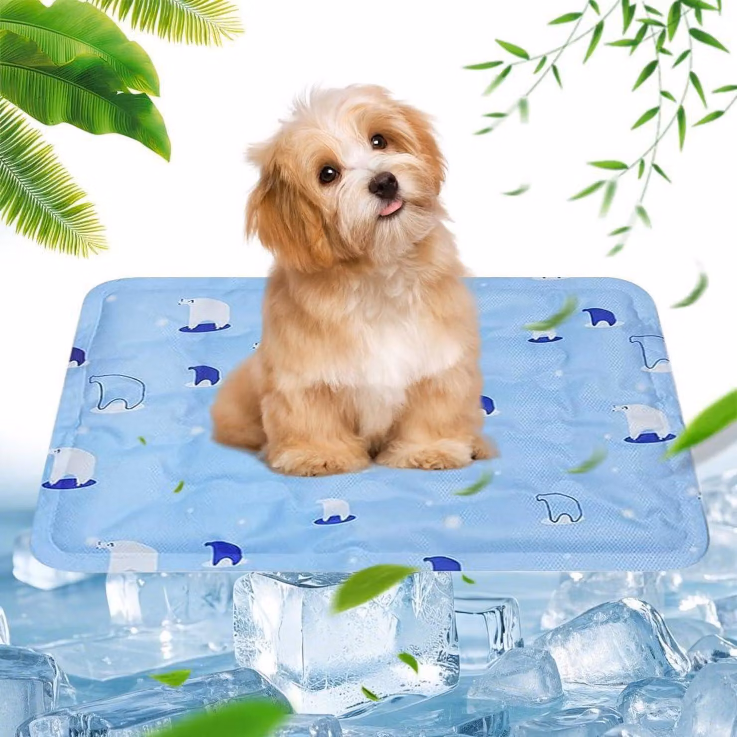 Tappetino refrigerante per cani e gatti, auto-raffreddante, pieghevole, lavabile, 40 x 50 cm