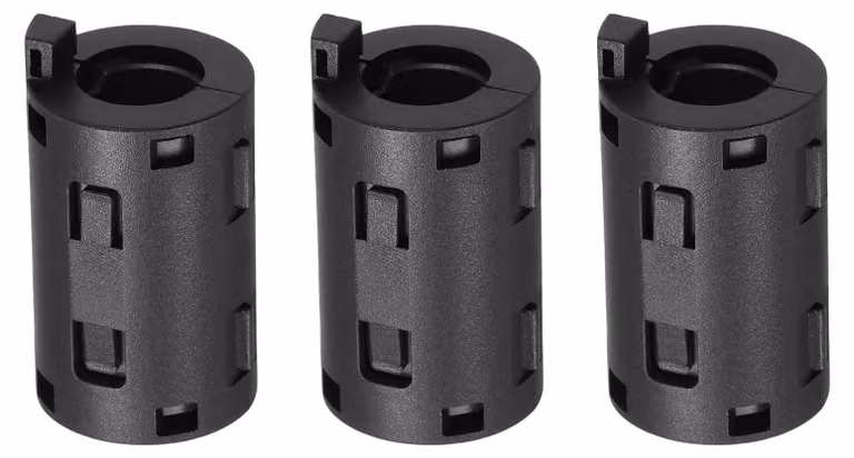 Set di 3 filtri ferrite, tipo Clip-Kern, diametro 11 mm, per la soppressione delle interferenze elettromagnetiche, colore nero