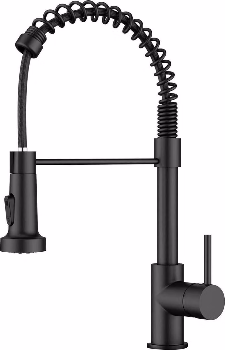 FORIOUS Rubinetto da cucina in acciaio inox nero Miscelatore estraibile girevole a 360°