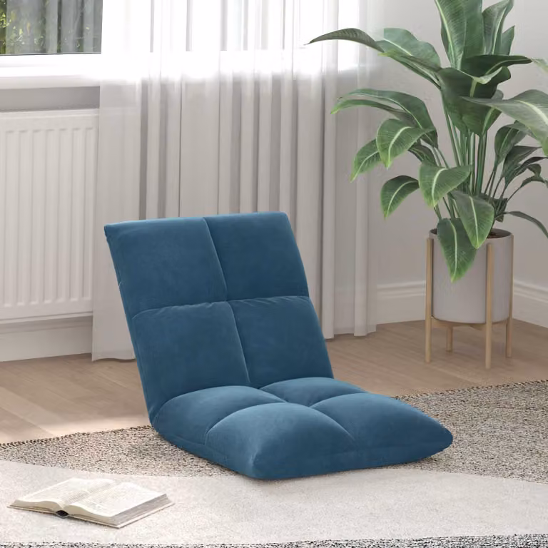 Sedia a pavimento regolabile vidaXL in velluto blu con struttura in metallo