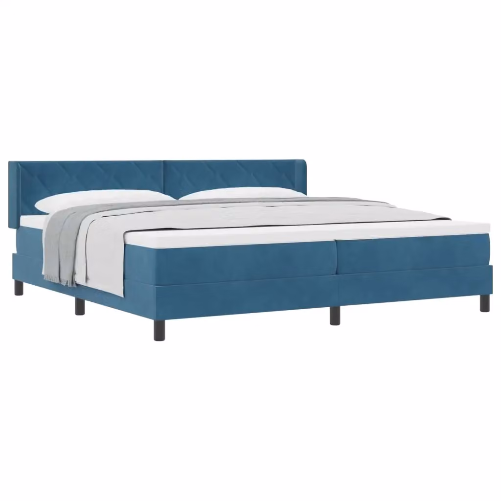 Letto Ibrido con Testiera in Velluto Blu vidaXL L 200 x P 200 x H 280 cm – 2