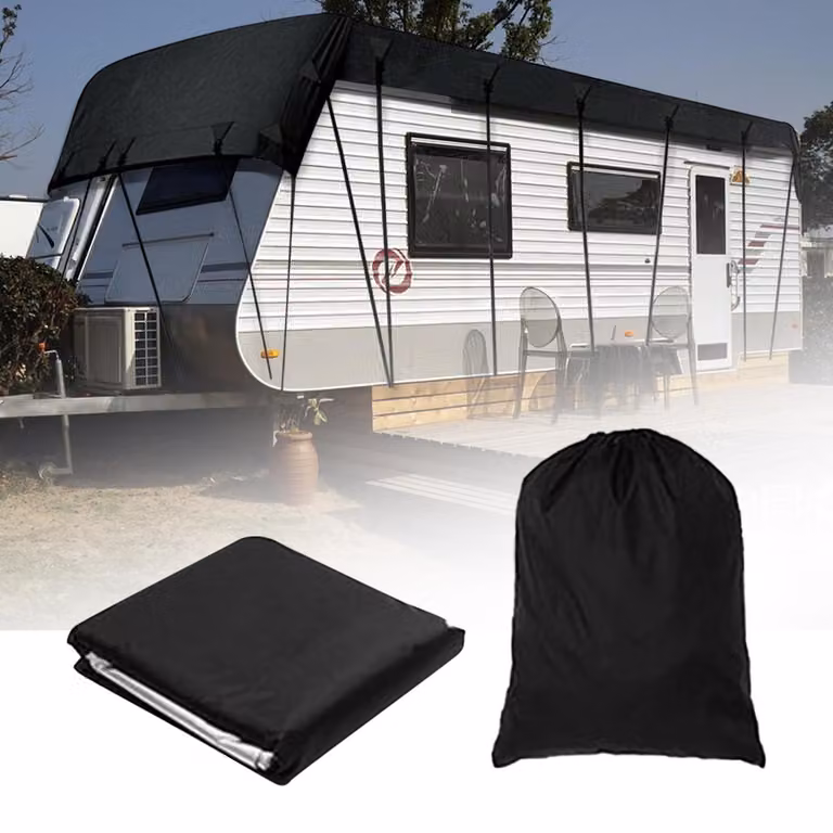 Copertura per camper, dimensioni 6,5 x 3 metri, tessuto Oxford 210D, impermeabile, protezione solare, resistente al vento