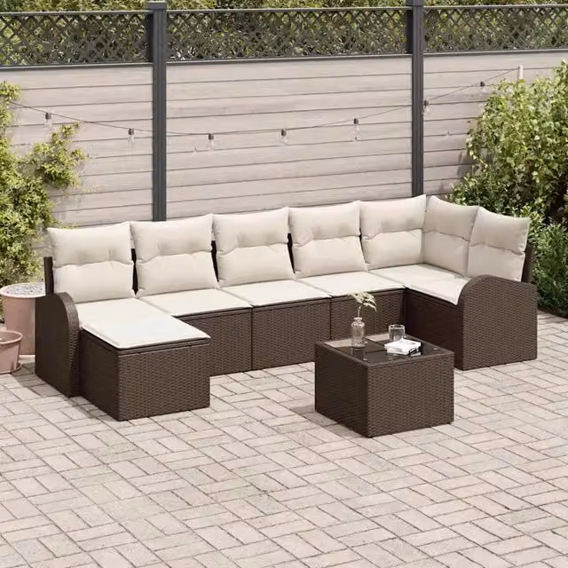 Set Divano da Giardino 8 pz Marrone 3346138