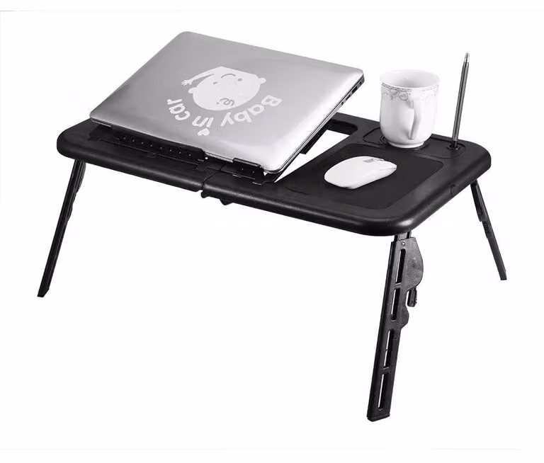 Tavolo portatile per laptop - Angolazione regolabile da 0 a 70 gradi - Scrivania pieghevole per notebook - Capacità massima di 25 kg - Dimensioni del piano 31 x 23,5 cm - Tavolo pieghevole