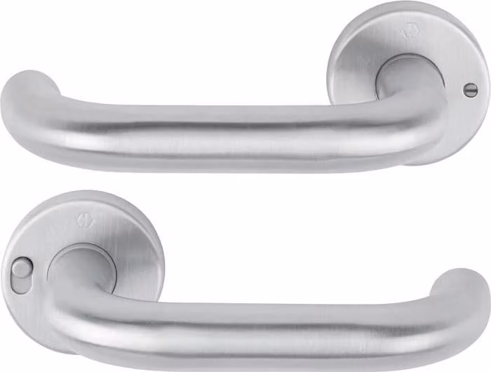 Set maniglia Paris E138Z/42VR acciaio inox F69 rotondo DIN destro D/D