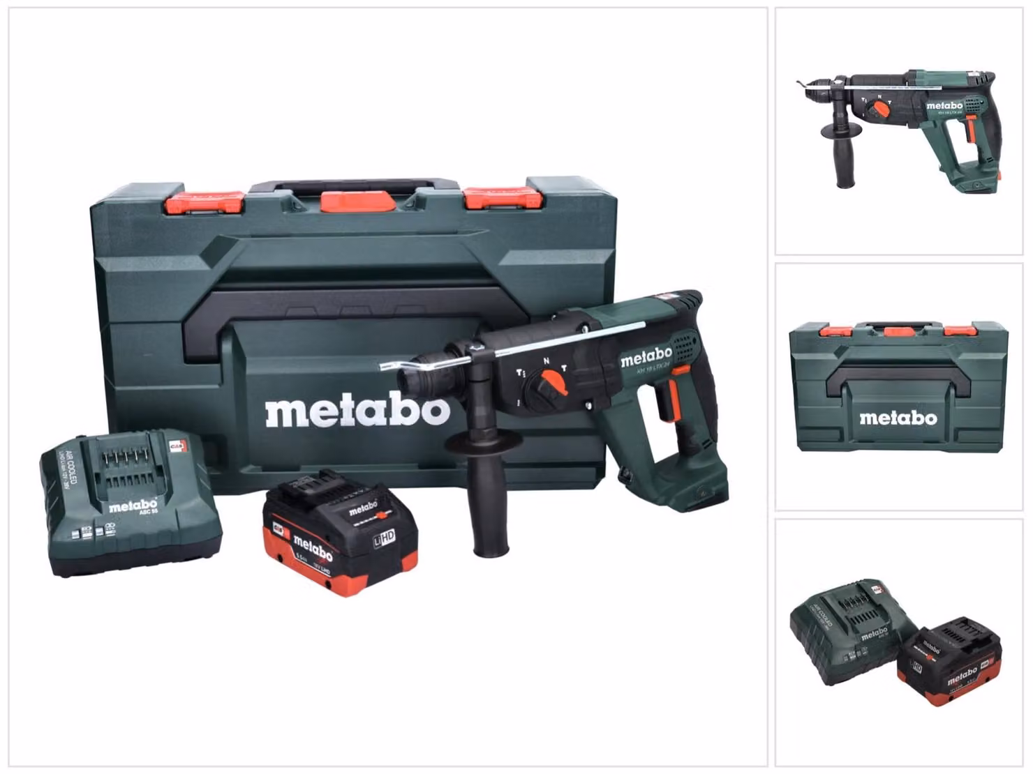 Metabo KH 18 LTX 24 martello combinato a batteria 18 V 2,1 J SDS plus + 1x batteria ricaricabile 5,5 Ah + caricatore + metaBOX