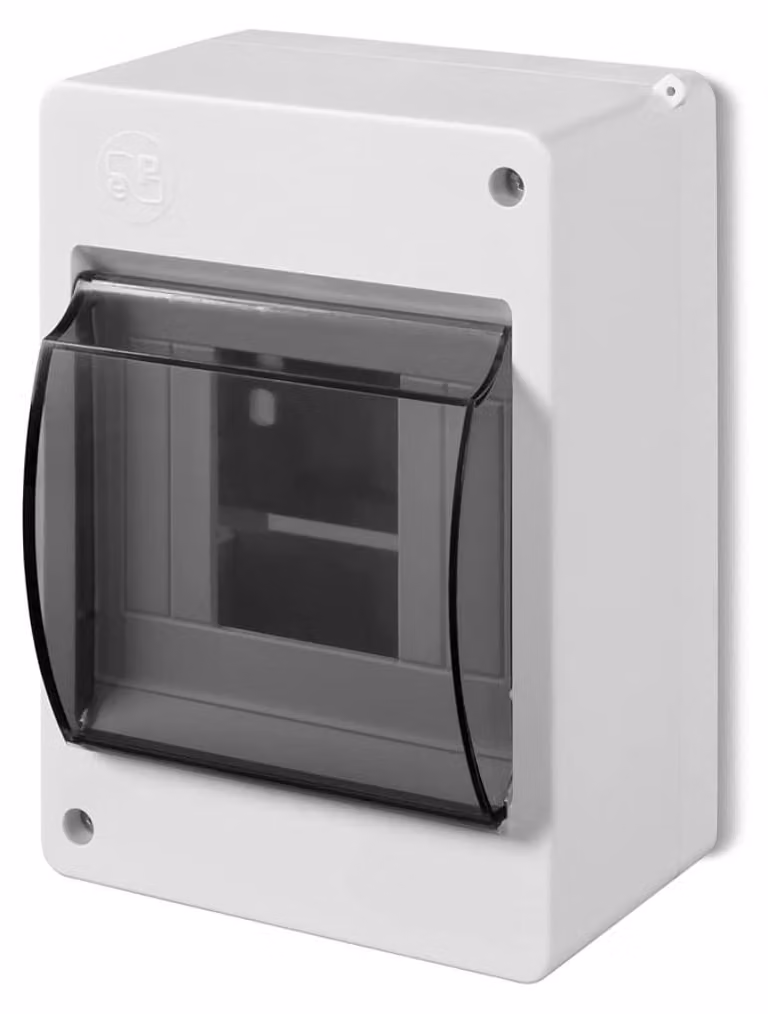 Quadro elettrico di distribuzione, a 1 fila, 4 moduli, grado di protezione IP30, grigio chiaro