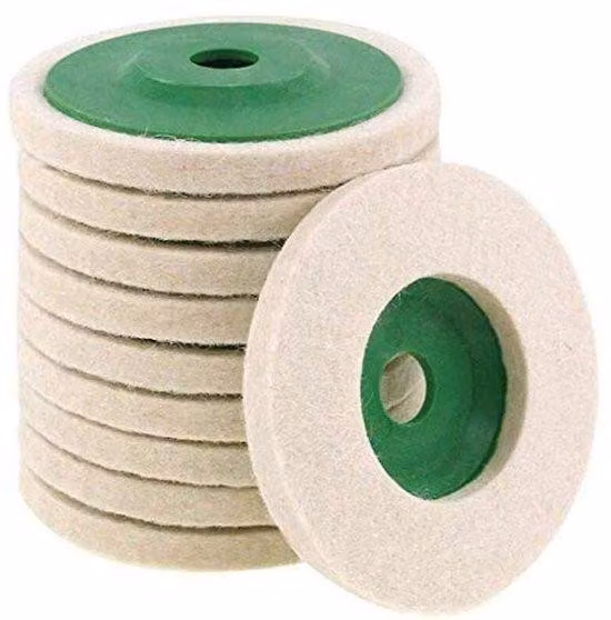 Verde - Set da 10 dischi abrasivi in lana per rasoi elettrici, 10 cm/8 mm