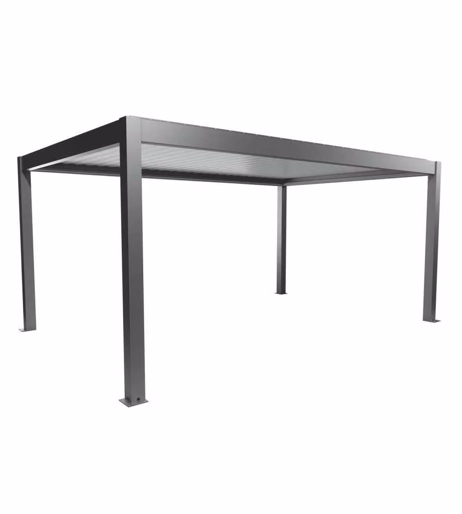 Biohort Pergola moderna metallo grigio quarzo/bianco 5,5x3,5 m