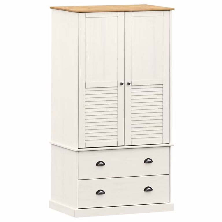 Armadio VIGO 90x55x170 cm in Legno Massello di Pino Bianco