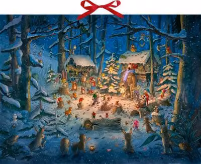 Calendario dell'Avvento da parete - Coro di animali nella foresta invernale