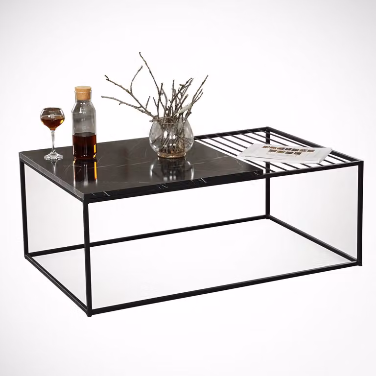 Skye Decor, Zinus - Royal, tavolino da salotto, nero, 100% pannelli di particelle rivestiti in melamina, 95 x 55 x 43 cm