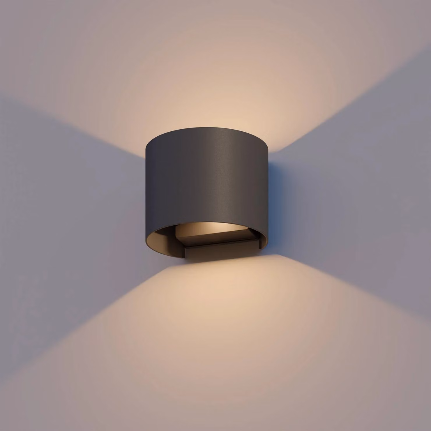 Calex Applique da esterni a LED Oval, Nero, Alluminio, Moderno, Applique LED da esterni