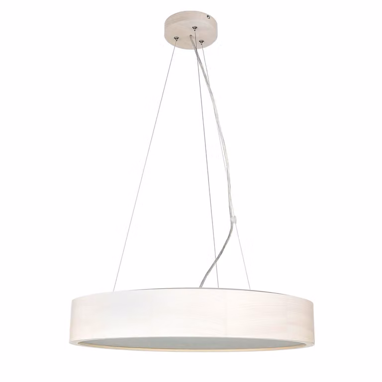 Lampada a sospensione in legno vetro rotondo Ø 47 cm 3x E27 basso abbagliamento ARBARO lampada a sospensione sala da pranzo