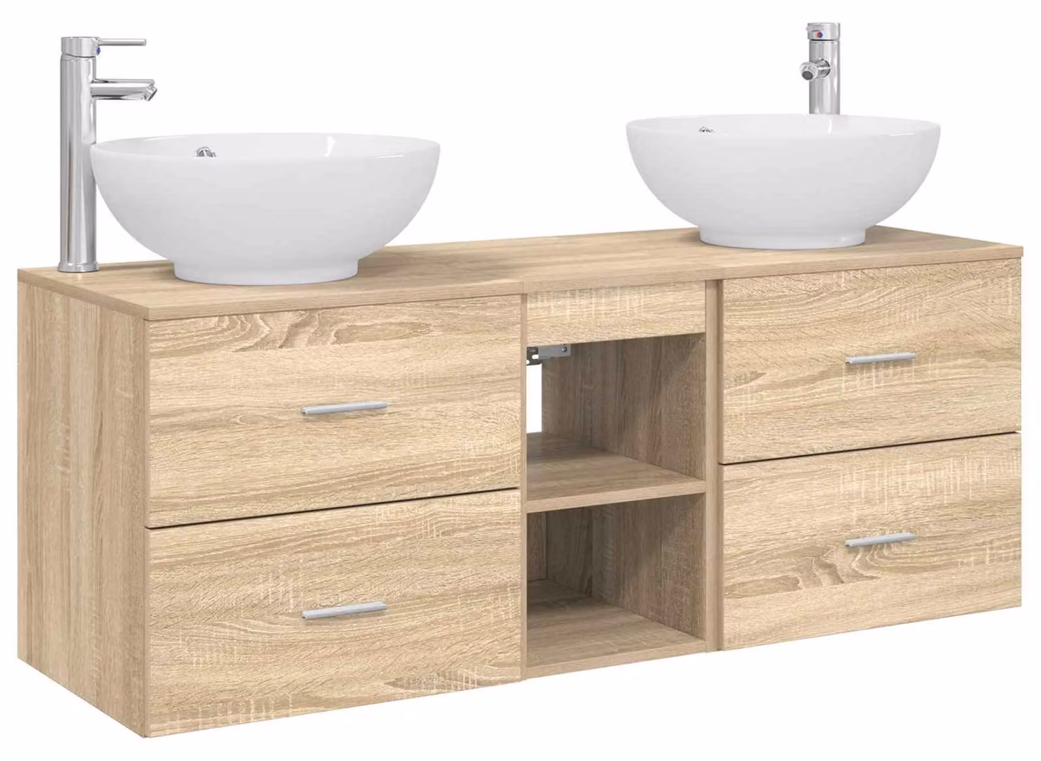 Set di mobili da bagno, 3 pezzi, finitura Sonoma, dimensioni 49,5 x 44,5 x 65 cm