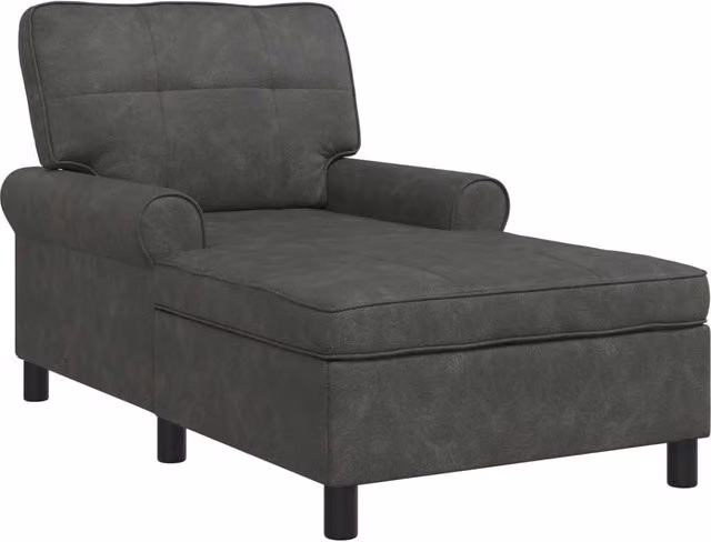 Chaise Lounge | Sedia a Sdraio con cuscino Nero 91 x 157 x 91 cm Pelle Sintetica CFW6751806