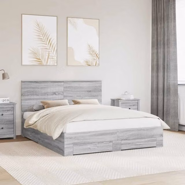 Struttura del letto con cassetto Grigio Sonoma 160 x 200 cm 3411285