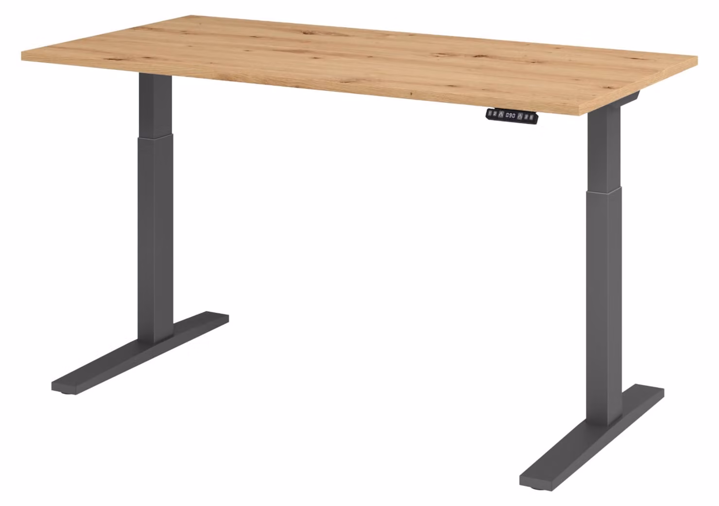 Scrivania elettrica bümö XMKA - Dimensioni: 160 x 80 cm, finitura: rovere nodoso, struttura: grafite