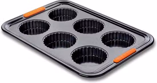 Forma per torte 6 tartelettes con superficie antiscivolo nera con diametro 10 cm