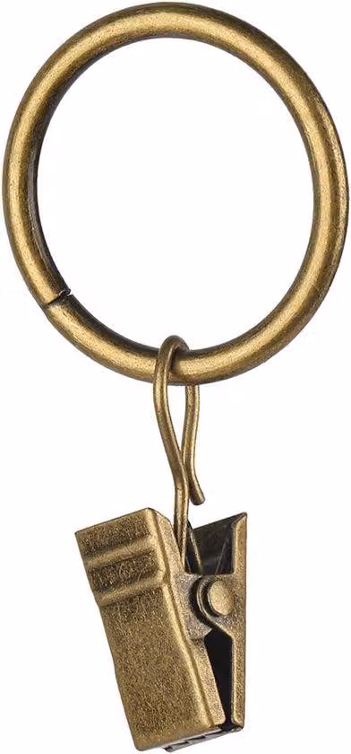 40 anelli per tende in ottone anticato da 2,5 cm per supporti a muro, supporti decorativi a muro con diametro interno per bagno, soggiorno e camera degli ospiti