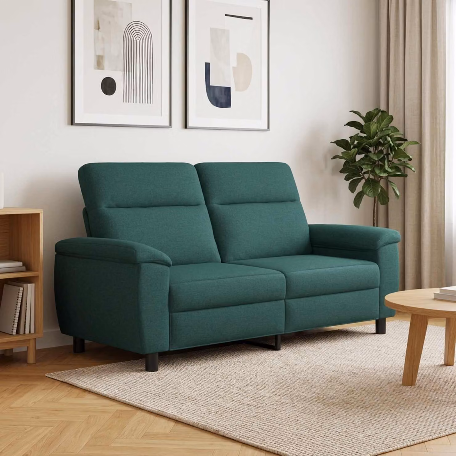 Divano moderno vidaXL in tessuto verde con struttura in metallo per il tuo soggiorno L/P/H: 178 x 90 x 95 cm