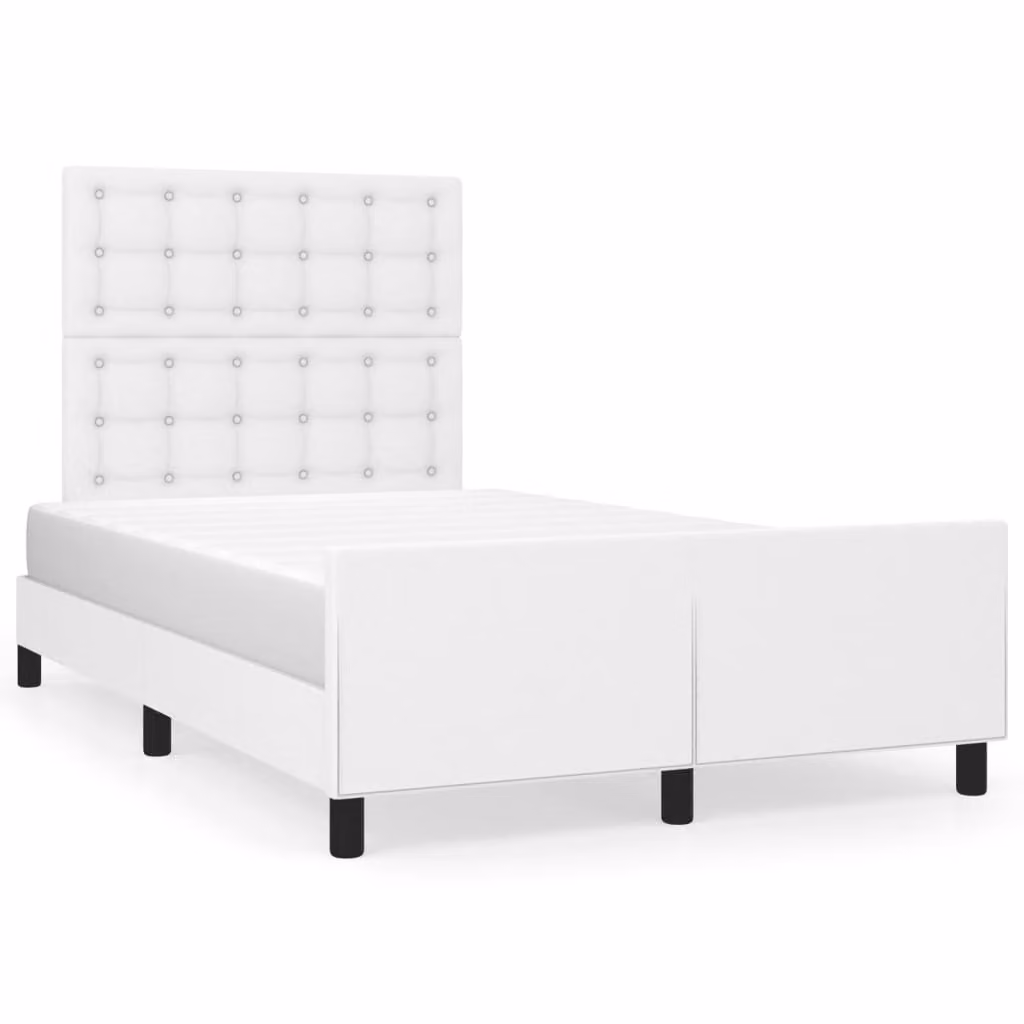 Giroletto con Testiera Bianco 120x200 cm in Pelle finta