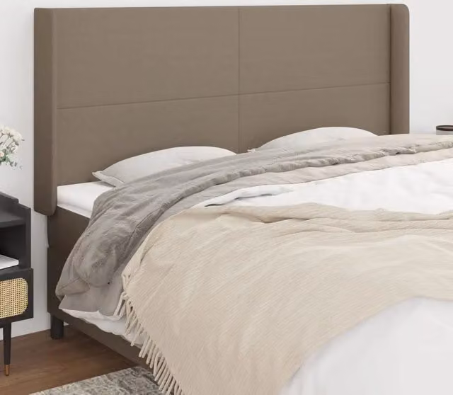 Testiera ad Orecchio Design Mania in Tessuto Beige L: 203 cm, P: 16 cm, H: 118/128 cm