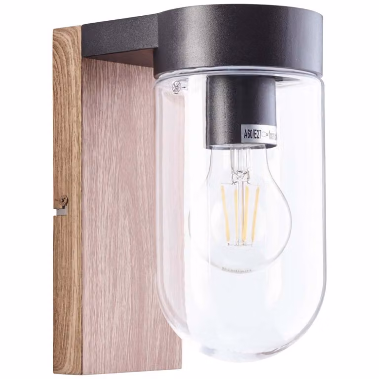BRILLANTE applique da esterno Cabar marrone IP44 E27 40 Watt dimmerabile g. f. Lampada standard