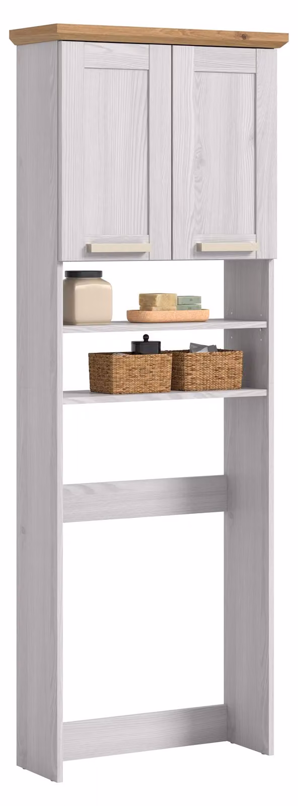 Mobile lavabo Verona, dimensioni 68x187x26 cm, 2 ante, 2 vani aperti
